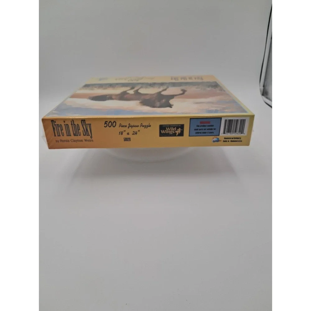 'Fire In The Sky' 500 Piece Puzzle Galloping Brown Wild Mustang Horse NIB‎